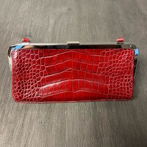Ann Taylor Faux Alligator Clutch Handbag